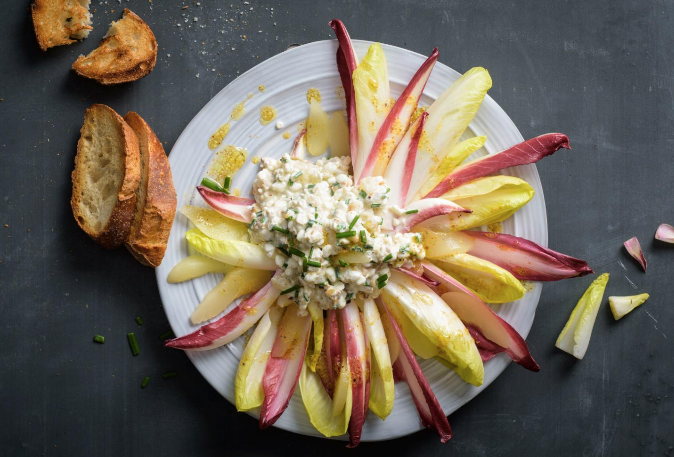 Salade d’hiver au cottage cheese et aux poires