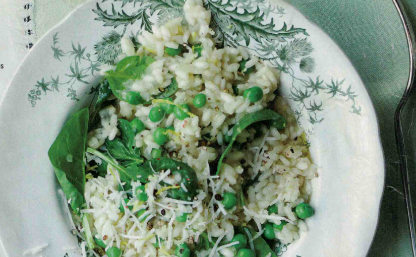 Risotto petits pois et fromage de chèvre