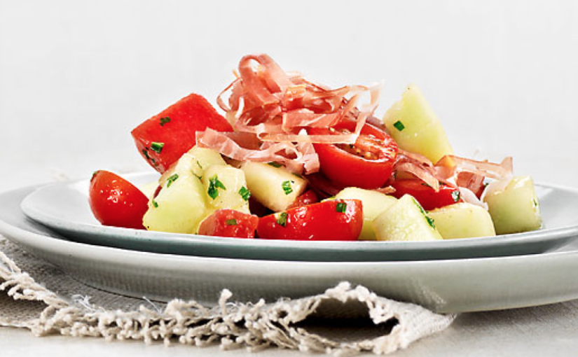 Salade de tomates et melon