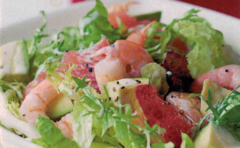 Salade de crevettes au pamplemousse