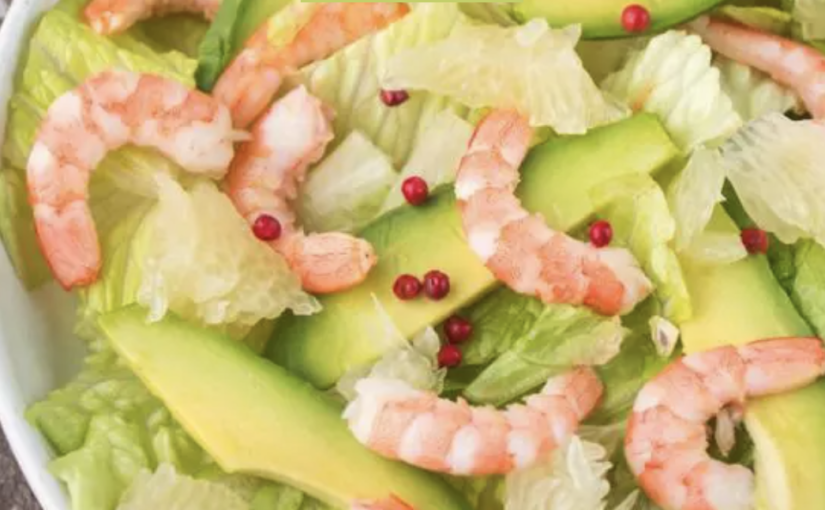 Salade de crevettes et avocat