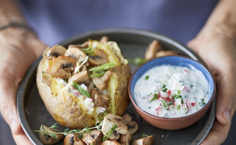 Pomme de terre (pdt) au four et champignons sautés