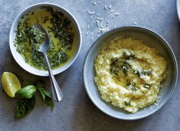 Risotto au citron vert et au basilic